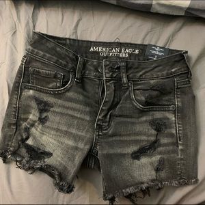 American Eagle washed black MIDI shorts